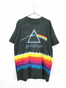 古着 00s USA製 Pink Floyd 「The Dark Side Of The Moon」 狂気 プログレ ロック バンド タイダイ Ｔシャツ XL位 古着