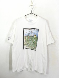 古着 90s USA製 ノート ルーズリーフ グラフィック アート Tシャツ L 古着