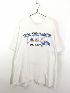 古着 90s USA製 CAMP CANADENSIS PARENTS オズ パロディ 足元 フットウェア Tシャツ XL 古着