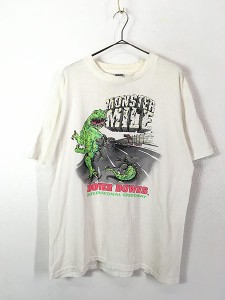 古着 90s USA製 MONSTER MILE 恐竜 レーシング Tシャツ XL 古着