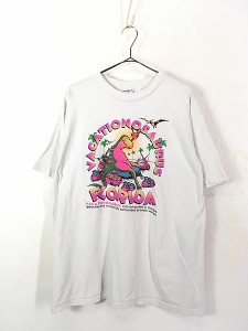 古着 90s USA製 VACATIONOSAURUS 恐竜 ポップ アート Tシャツ XL 古着