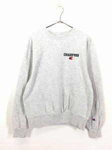 古着 90s Champion ワンポイント 刺しゅう 前V スウェット トレーナー M 古着