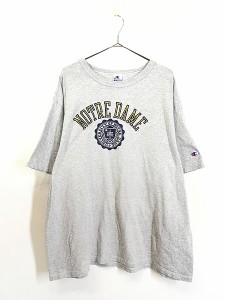 古着 90s USA製 Champion 「NOTRE DAME」 2段 カレッジ プリント Ｔシャツ XXL 古着