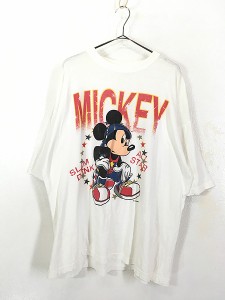 古着 90s Disney Mickey ミッキー ストリート バスケ コスチューム Tシャツ XXL位 古着