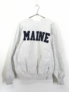 古着 90s USA製 「MAINE」 リバース タイプ 肉厚 ヘビー スウェット トレーナー L 古着