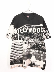 古着 90s HOLLYWOOD オールオーバー Tシャツ XL 古着