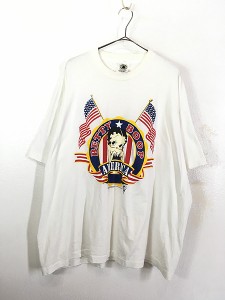 古着 90s USA製 BETTY BOOP AMERICA 星条旗 オールド キャラクター Tシャツ XL位 古着