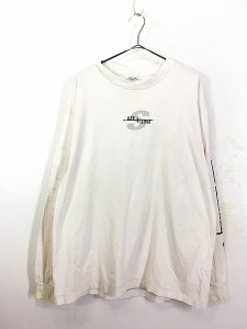 古着 90s USA製 Stussy 白タグ 「DEE LUXE」 ロゴ 長袖 Tシャツ ロンT XL 古着