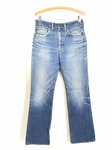 古着 70s USA製 Levi's 517 シングル 「66 前期」 濃紺 デニム ブーツカット パンツ ジーンズ W31 L33 古着