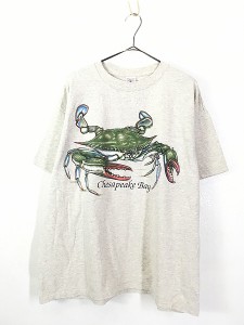 古着 90-00s カニ 蟹 リアル グラフィック Tシャツ XL 古着