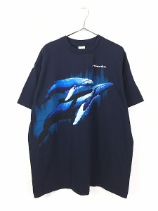 古着 90s クジラ グラフィック アート Tシャツ XXL 古着