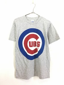 古着 80s USA製 MLB Chicago Cubs カブス BIG ロゴ Tシャツ L 古着 ?@