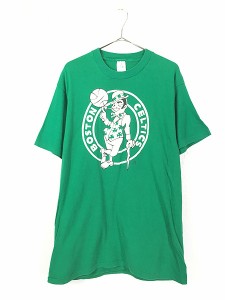 古着 90s USA製 NBA Boston Celtics セルティックス BIG プリント Tシャツ L 古着