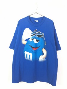 古着 00s USA製 M&Ms エム アンド エムズ 企業 キャラクター 「ブルー」 Tシャツ XL 古着