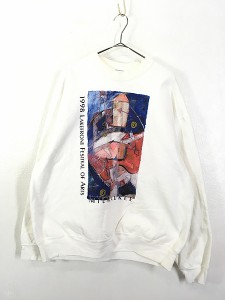 古着 90s USA製 アート フェス ヘビー スウェット トレーナー XL 古着