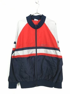 古着 80s adidas トレフォイル オールド スタンドカラー ナイロン ジャケット ブルゾン XL 古着