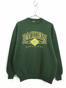 古着 90s USA製 NFL Green Bay Packers パッカーズ 刺しゅう スウェット トレーナー M 古着