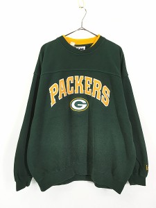 古着 90s NFL Green Bay Packers パッカーズ 刺しゅう パッチ スウェット トレーナー XL 古着