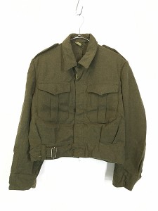 古着 60s ギリシャ軍 ロングストラップ 肉厚 ウール バトルドレス アイク ジャケット L位 美品!!