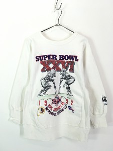 古着 90s USA製 NFL レッドスキンズ vs ビルズ スーパーボウル リバース タイプ スウェット M 古着