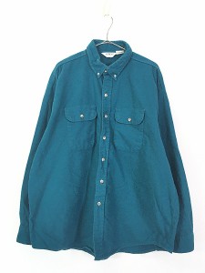 古着 70s USA製 FIVE BROTHER 無地 ソリッド ヘビー フランネル BD シャツ ヘビネル 2XL