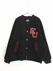 古着 90s ECKO UNLTD 本革 エルボーパッチ ウール スタジャン ジャケット XL 古着