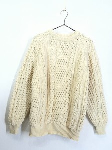 古着 70-80s Clady Knit ポップコーン アラン フィッシャーマン ニット セーター 40 古着