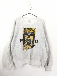 古着 90s Mizzou Tigers タイガース カレッジ アメフト スウェット トレーナー XL 古着