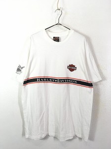 古着 00s USA製 HARLEY DAVIDSON ハーレー シールド ライン 長袖 Tシャツ ロンT XL 古着