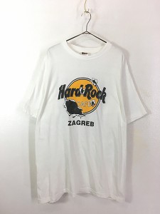 古着 90s Hard Rock Cafe 「ZAGREB」 だまし絵 ハードロック Tシャツ XL 古着