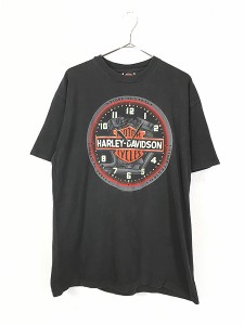 古着 90s USA製 HARLEY DAVIDSON 時計 シールド イーグル 両面 Tシャツ L 古着