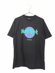 古着 90s Hard Rock Cafe 「PARIS」 ハードロック Tシャツ L 古着