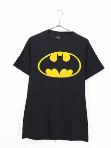古着 80s BATMAN バットマン キャラクター BIG マーク プリント Tシャツ S位 古着