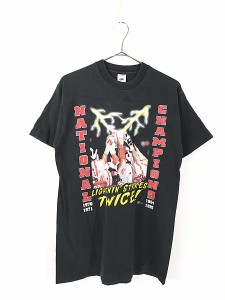 古着 90s CHAMPIONS NATIONAL アメフト サンダー グラフィック Tシャツ M 古着