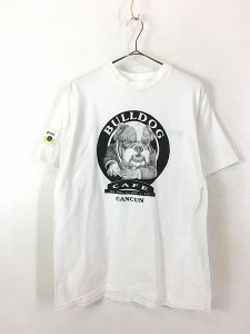 古着 BULLDOG CAFE ブルドッグ アニマル ロゴ カフェ 企業 Tシャツ XL 古着