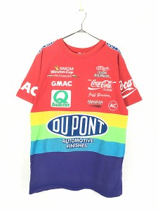 古着 90s USA製 「DUPONT」 豪華 カラフル レーシング Tシャツ L 古着