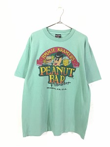 古着 90s USA製 PEANUT BAR ピーナッツ レストラン 企業 Tシャツ XL 古着