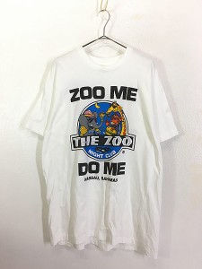 古着 90s THE ZOO ナイトクラブ イベント アニマル 両面 ポップ アート Tシャツ XL 古着