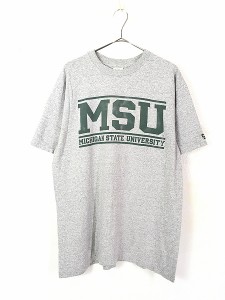 古着 90s USA製 MSU 霜降り カレッジ Tシャツ L 古着