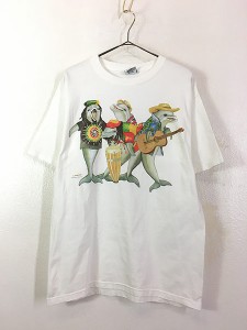 古着 90s USA製 レゲエ 南国 コスチューム イルカ Tシャツ L 古着