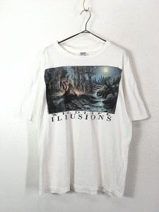 古着 90s D. Rusty Rust インディアン アニマル トリック アート Tシャツ L 古着