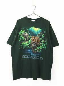 古着 00s Disney 「Animal Kingdom」 ディズニー パーク Tシャツ XL位 古着