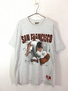 古着 90s USA製 MLB San Francisco Giants ジャイアンツ 両面 だまし絵 Tシャツ L 古着