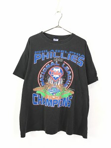 古着 90s USA製 MLB Philadelphia Phillies フィリーズ World Series Champion Tシャツ XL 古着