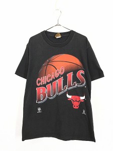 古着 90s USA製 NBA Chicago BULLS ブルズ バスケ グラフィック Tシャツ L 古着