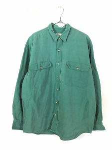 古着 90s BANANA REPUBLIC 「SAFARI&TRAVEL」 ソリッド ペールトーン リネン シャツ L 古着