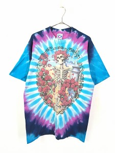 古着 90s USA製 Grateful Dead 「30 Years」 スカル ローズ タイダイ ロック バンド Ｔシャツ L 古着