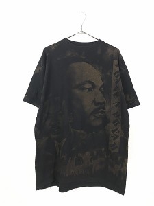 古着 80s 「I HAVE A DREAM」 Martin Luther King キング牧師 オールオーバー ラメ Ｔシャツ XL位 古着