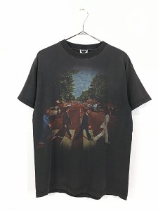 古着 00s The Beatles 「ABBEY ROAD」 メンバー フォト ミュージック バンド Tシャツ M 古着