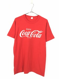 古着 80s USA製 Coca Cola コーラ BIG プリント Tシャツ L 古着